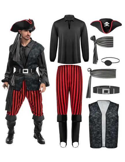 Disfraz de Pirata Oscuro para Hombre Negro