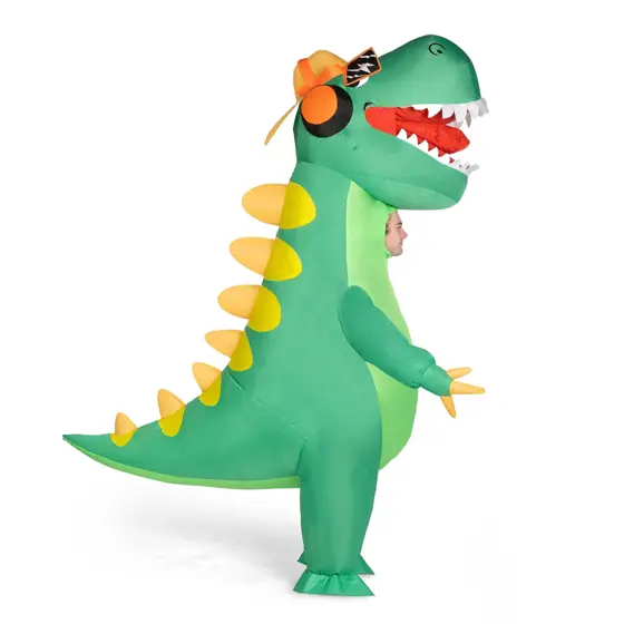 Disfraz Inflable de T-Rex Verde Cuerpo Completo
