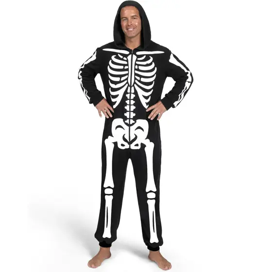 Disfraz Enterizo de Esqueleto para Hombre