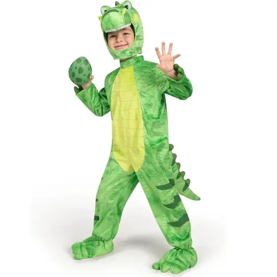 Disfraz de T-Rex Realista Verde Claro con Huevo