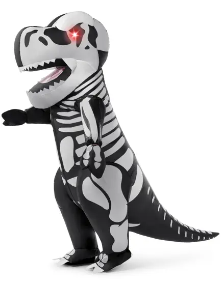 Disfraz Inflable de T-Rex Esqueleto con Ojos LED para Adulto