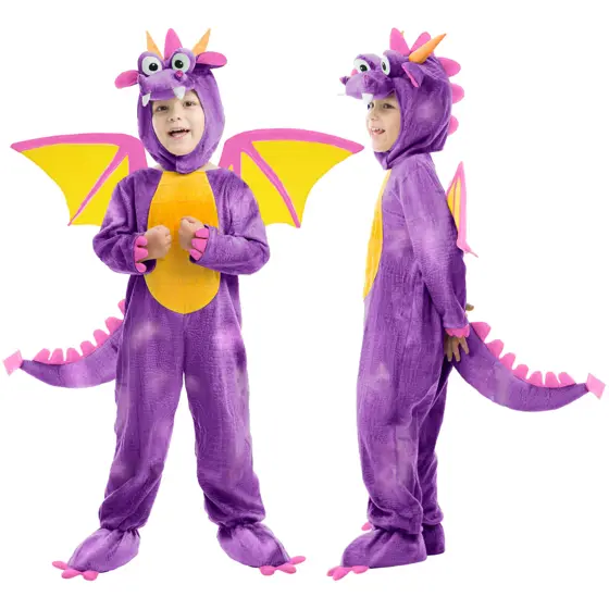 Disfraz de Dragón Morado para Niños Pequeños
