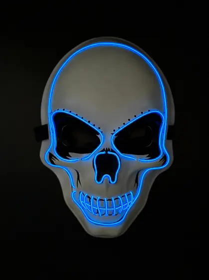 Máscara LED Calavera Neón Azul