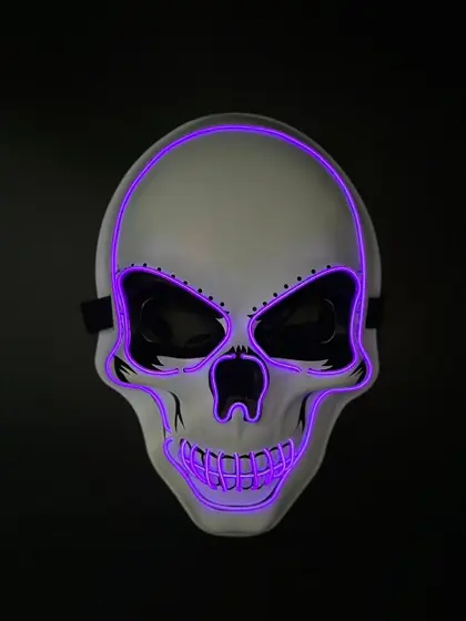 Máscara LED Calavera Neón Morada