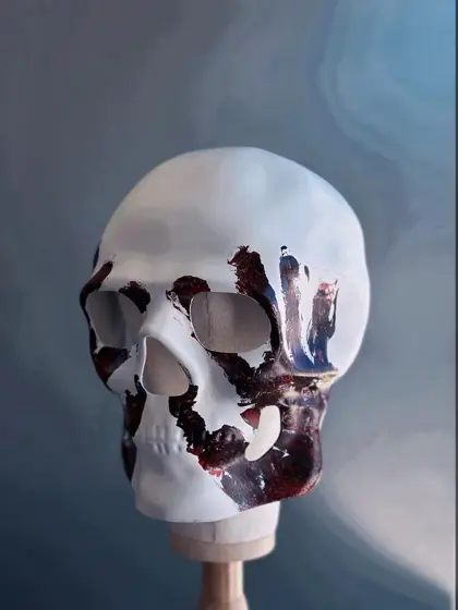 Máscara de Calavera Eclipse de Sangre Blanca