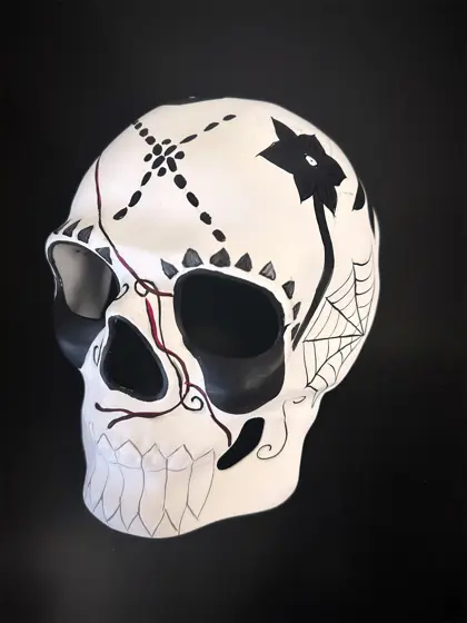 Máscara de Calavera Blanca y Negra