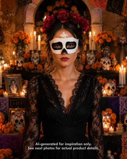 Máscara de Calavera Perla Blanca Noir