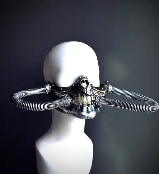 Máscara Respirador Steampunk Plateada