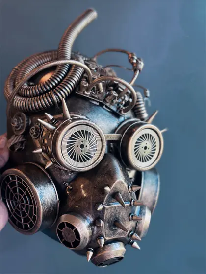 Máscara de Gas Steampunk Completa Dorada