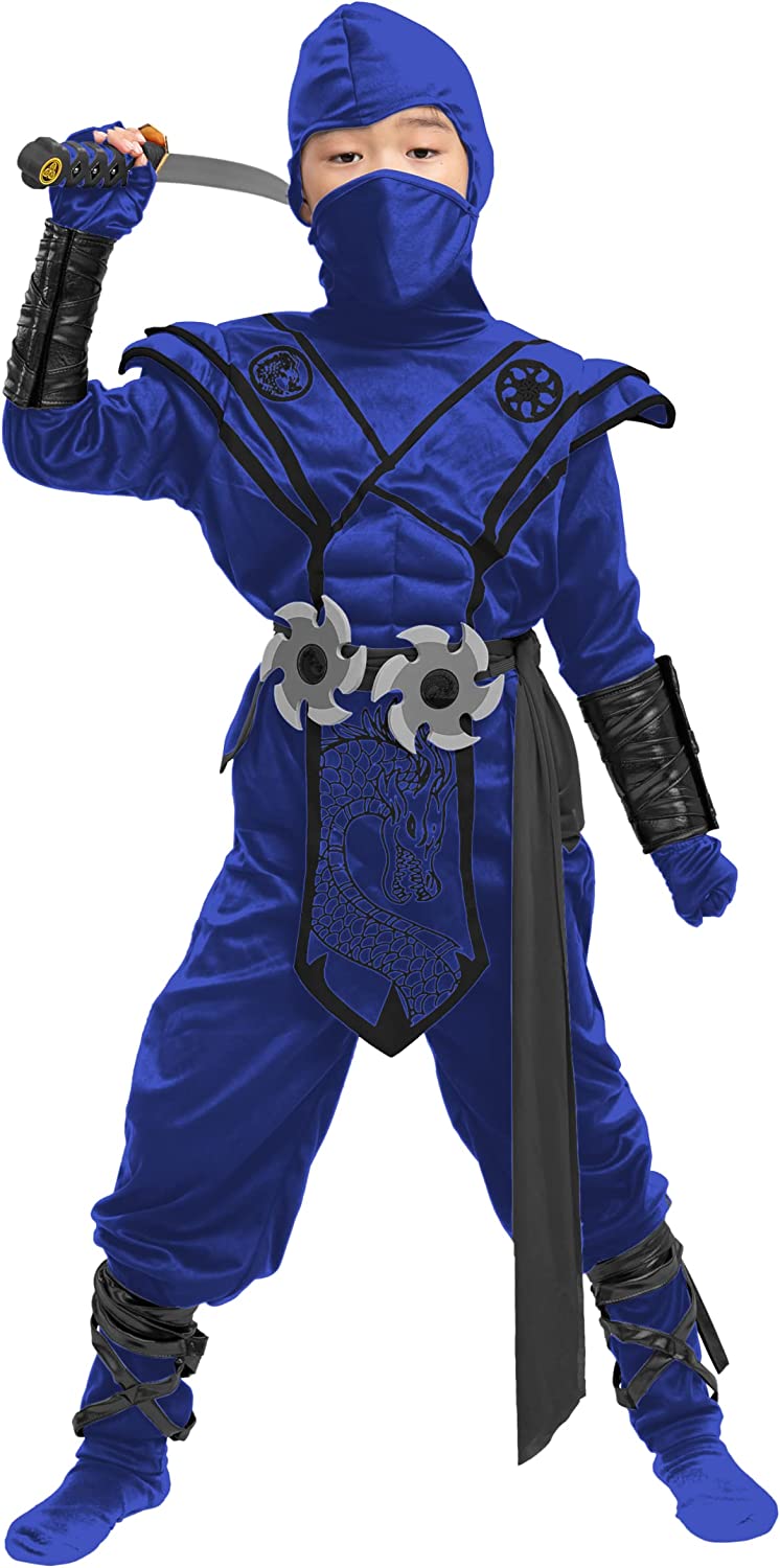 Disfraz de Ninja Dragón Azul para Niño, foto 1 de 9