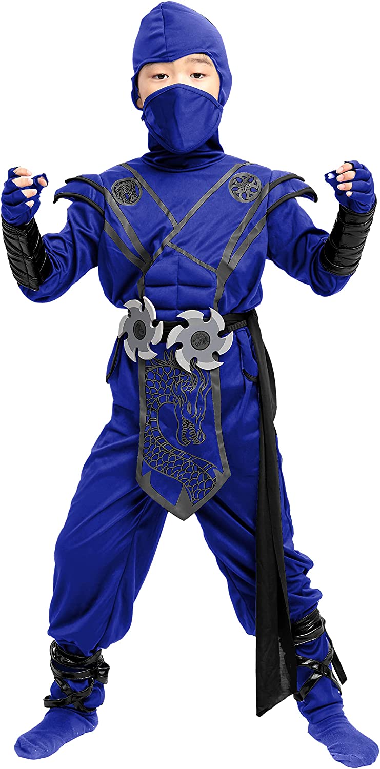 Disfraz de Ninja Dragón Azul para Niño, foto 2 de 9