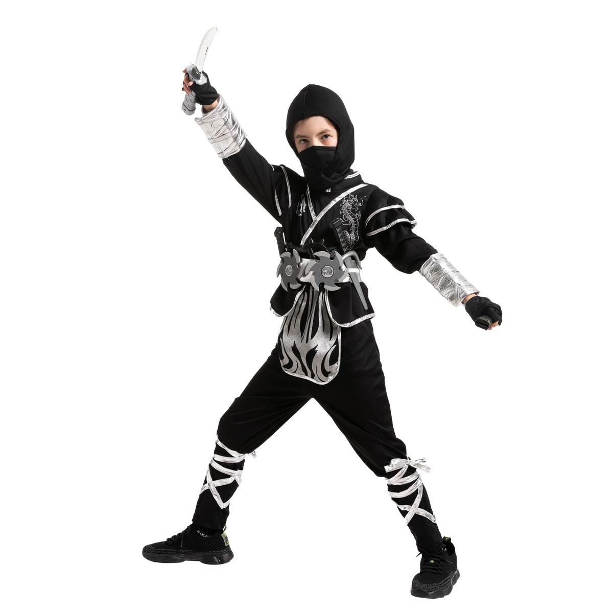 Disfraz de Ninja Dragón Plateado Infantil, foto 2 de 9