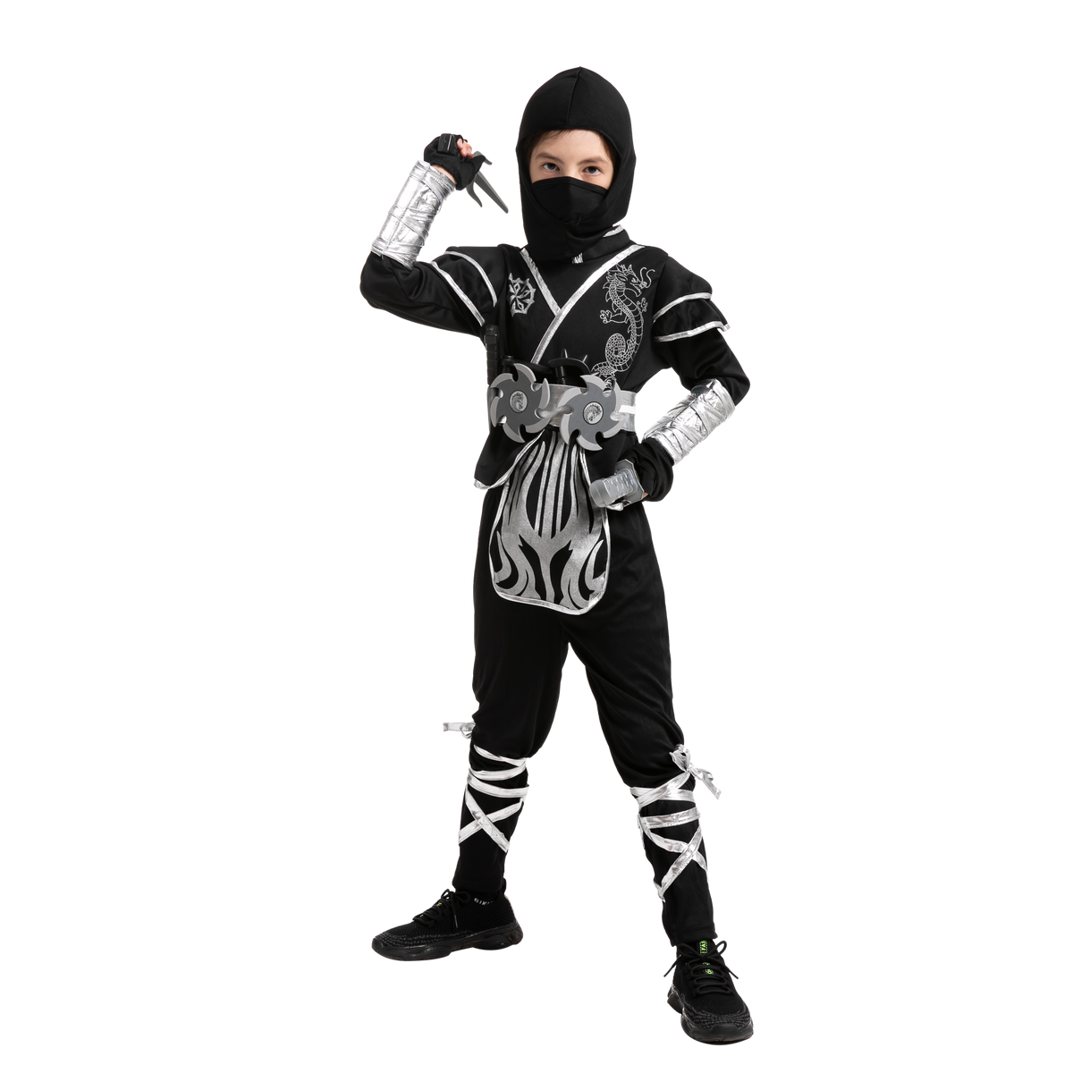 Disfraz de Ninja Dragón Plateado Infantil, foto 4 de 9