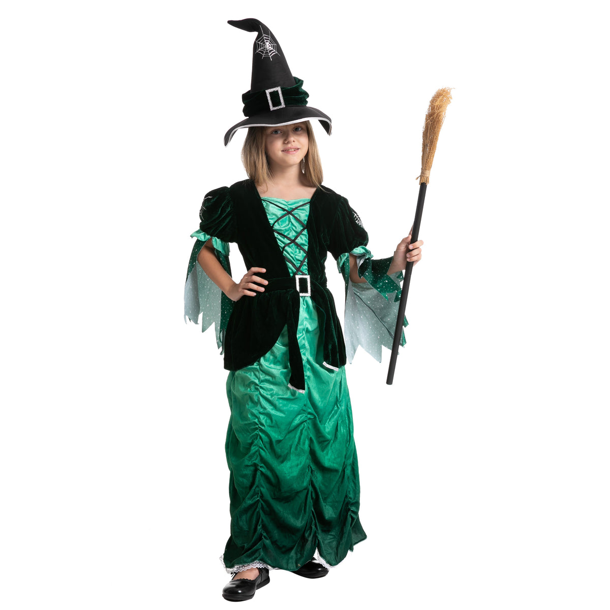 Disfraz de Bruja Verde Malvada para Niña, foto 3 de 12