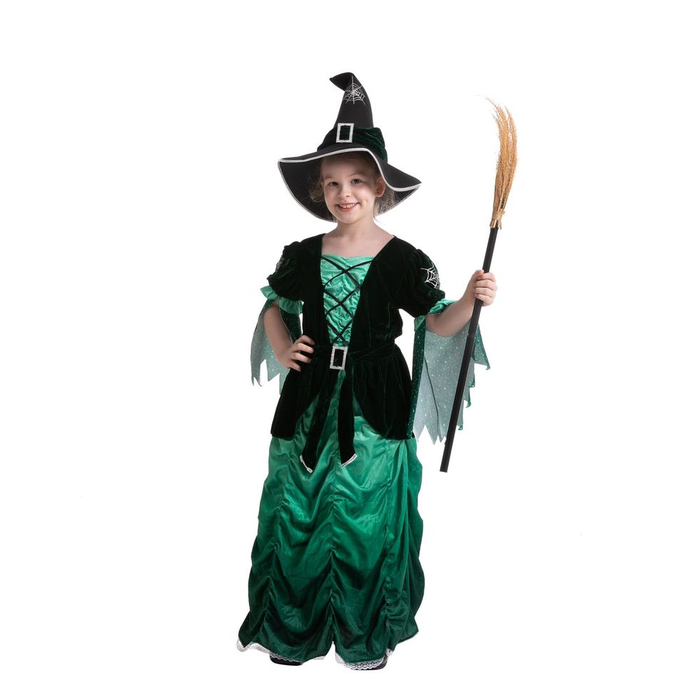 Disfraz de Bruja Verde Malvada para Niña, foto 10 de 12