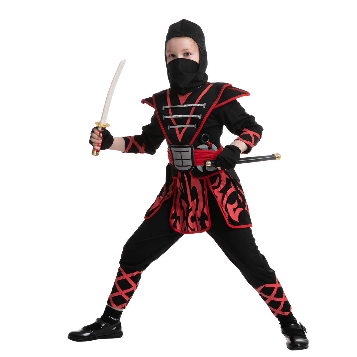 Disfraz de Ninja Samurái Rojo para Niña, foto 7 de 9