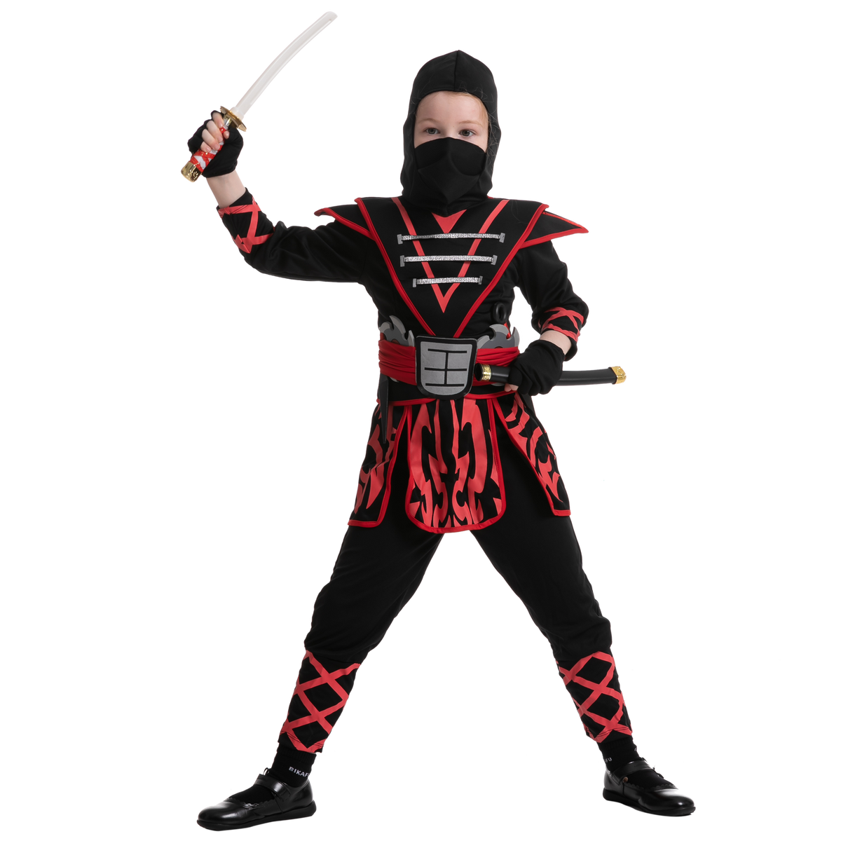 Disfraz de Ninja Samurái Rojo para Niña, foto 8 de 9