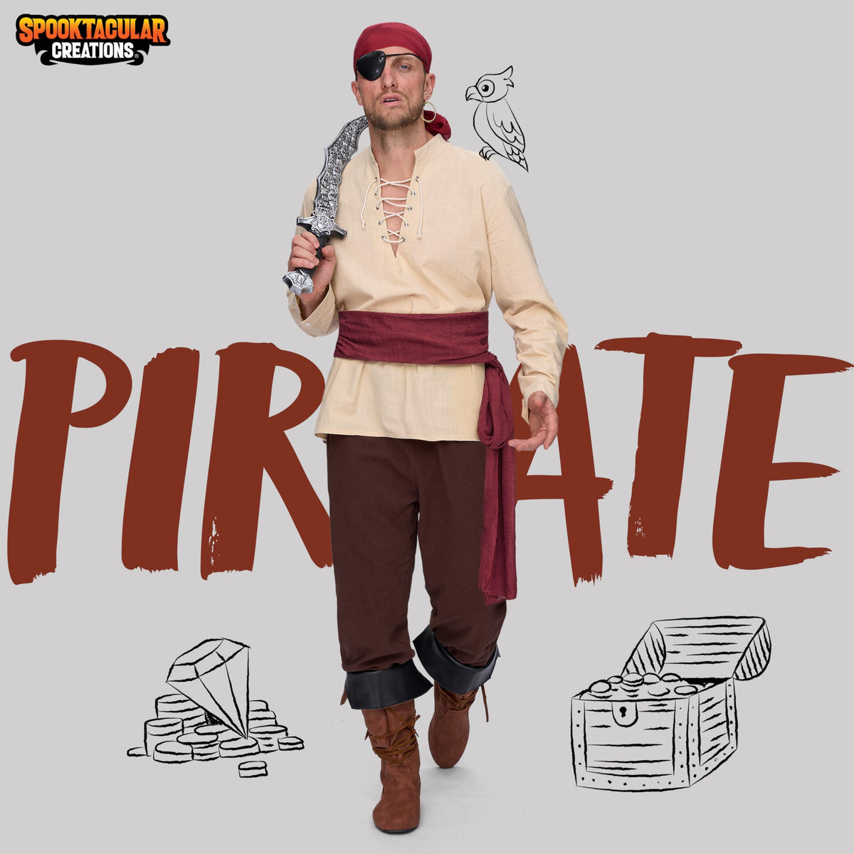 Disfraz de Pirata Vikingo Medieval para Adulto, foto 2 de 8