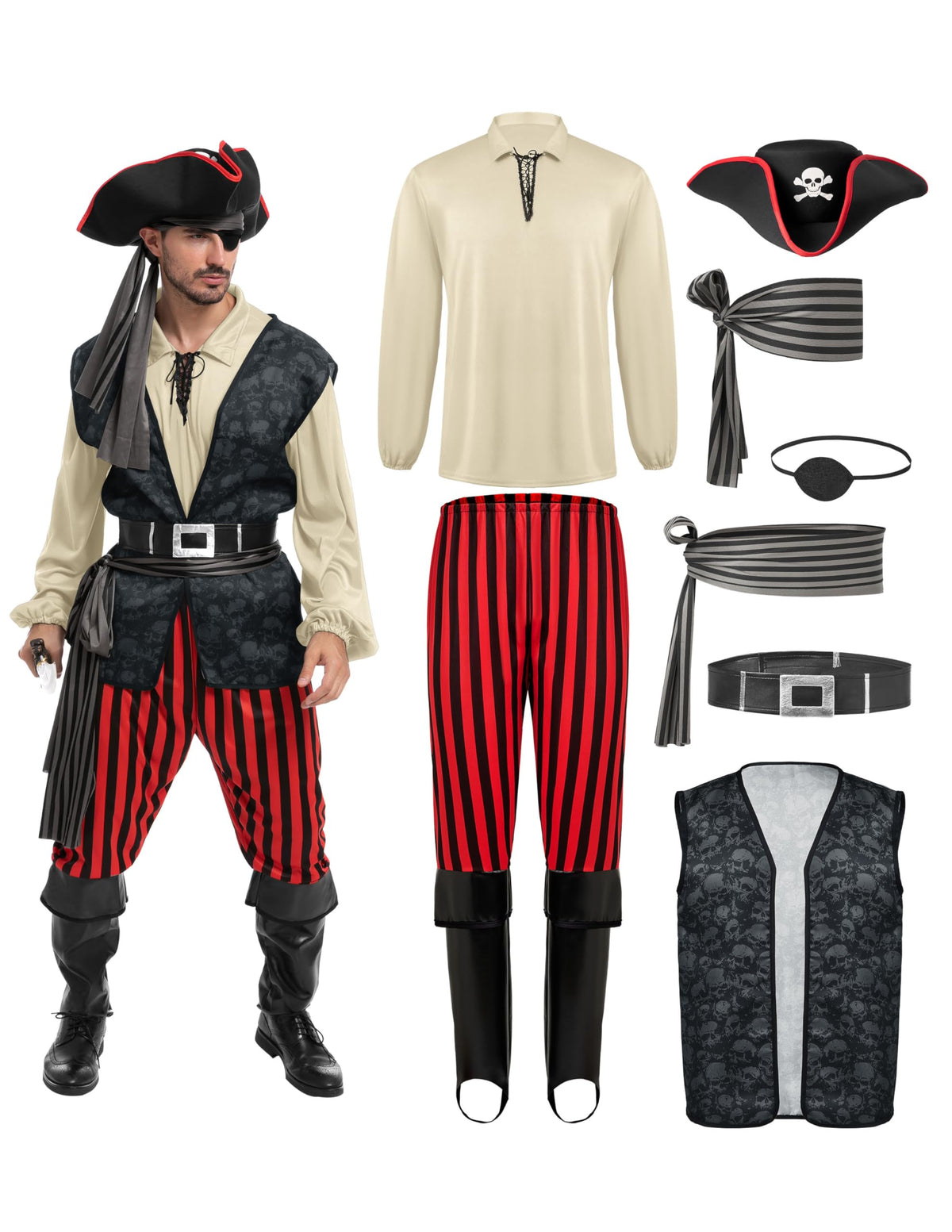 Disfraz de Pirata para Hombre Beige, foto 1 de 8