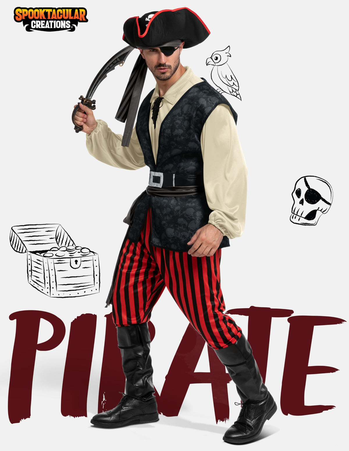 Disfraz de Pirata para Hombre Beige, foto 2 de 8