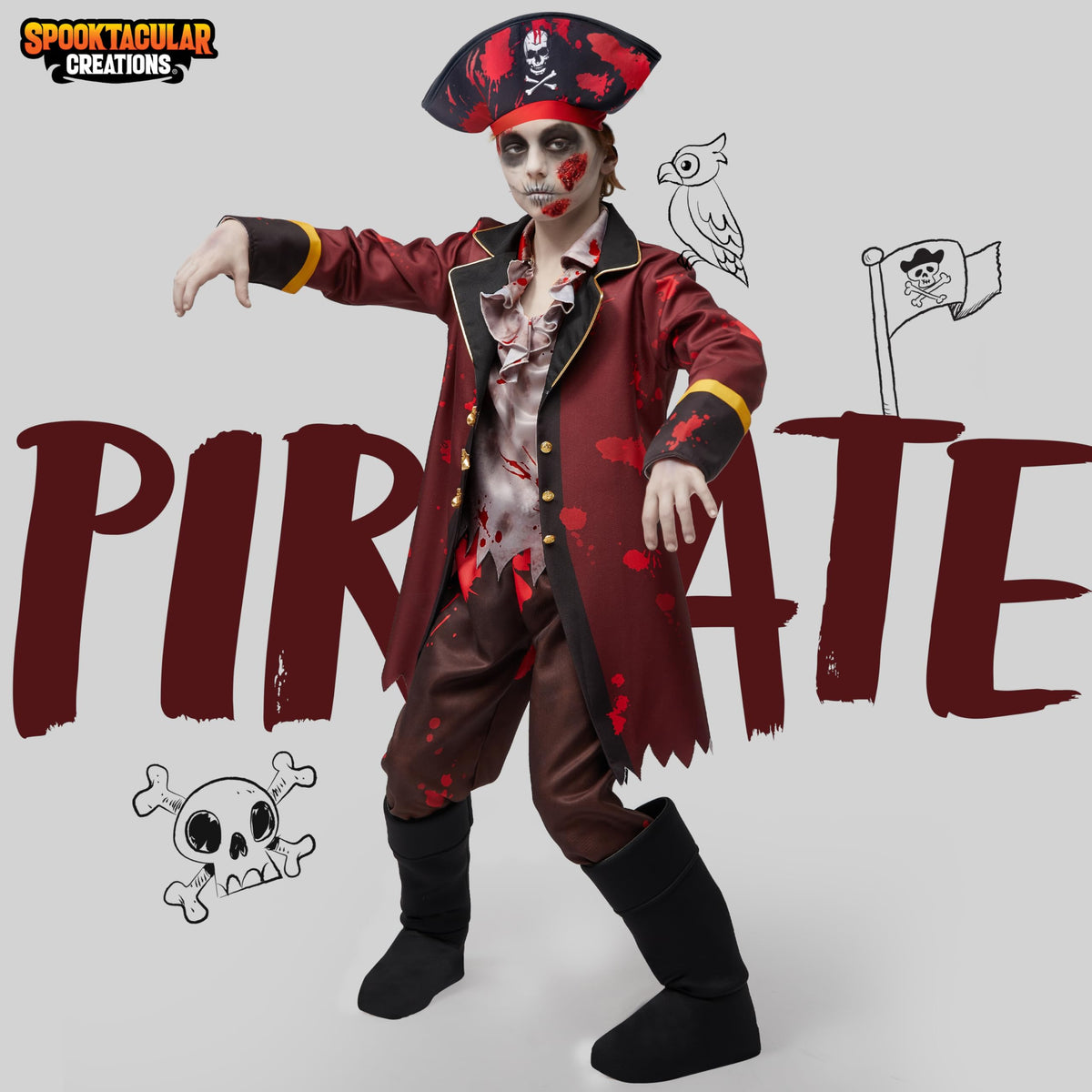 Disfraz de Pirata Zombie para Niño, foto 2 de 8