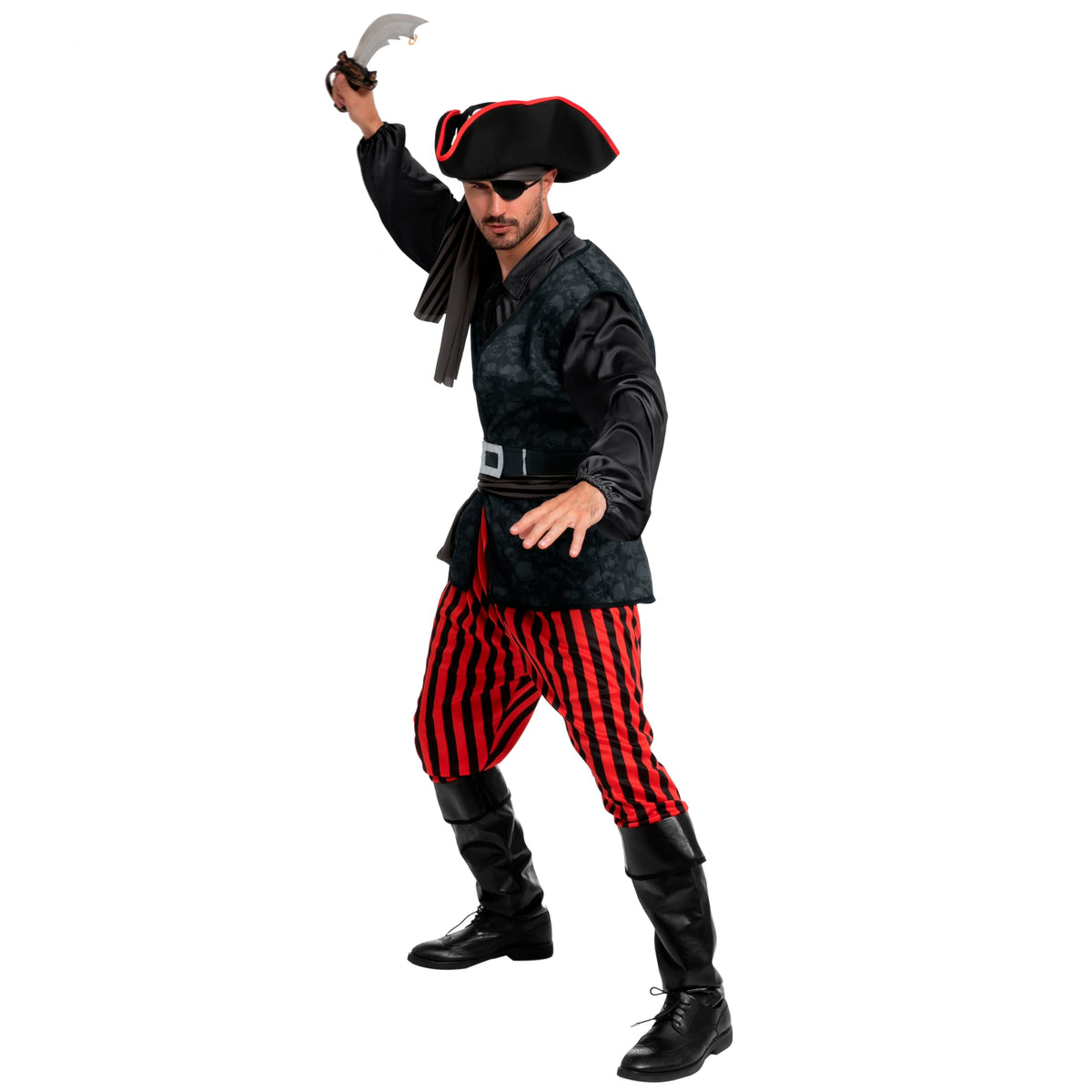 Disfraz de Pirata Oscuro para Hombre Negro, foto 3 de 8