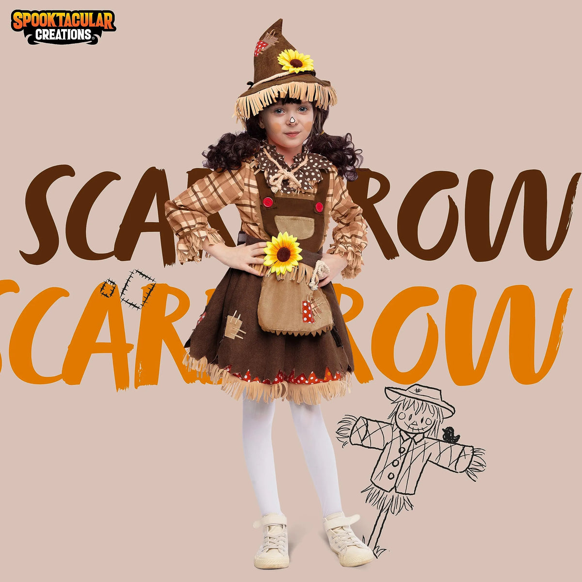 Disfraz de Espantapájaros Girasol para Niña, foto 2 de 8