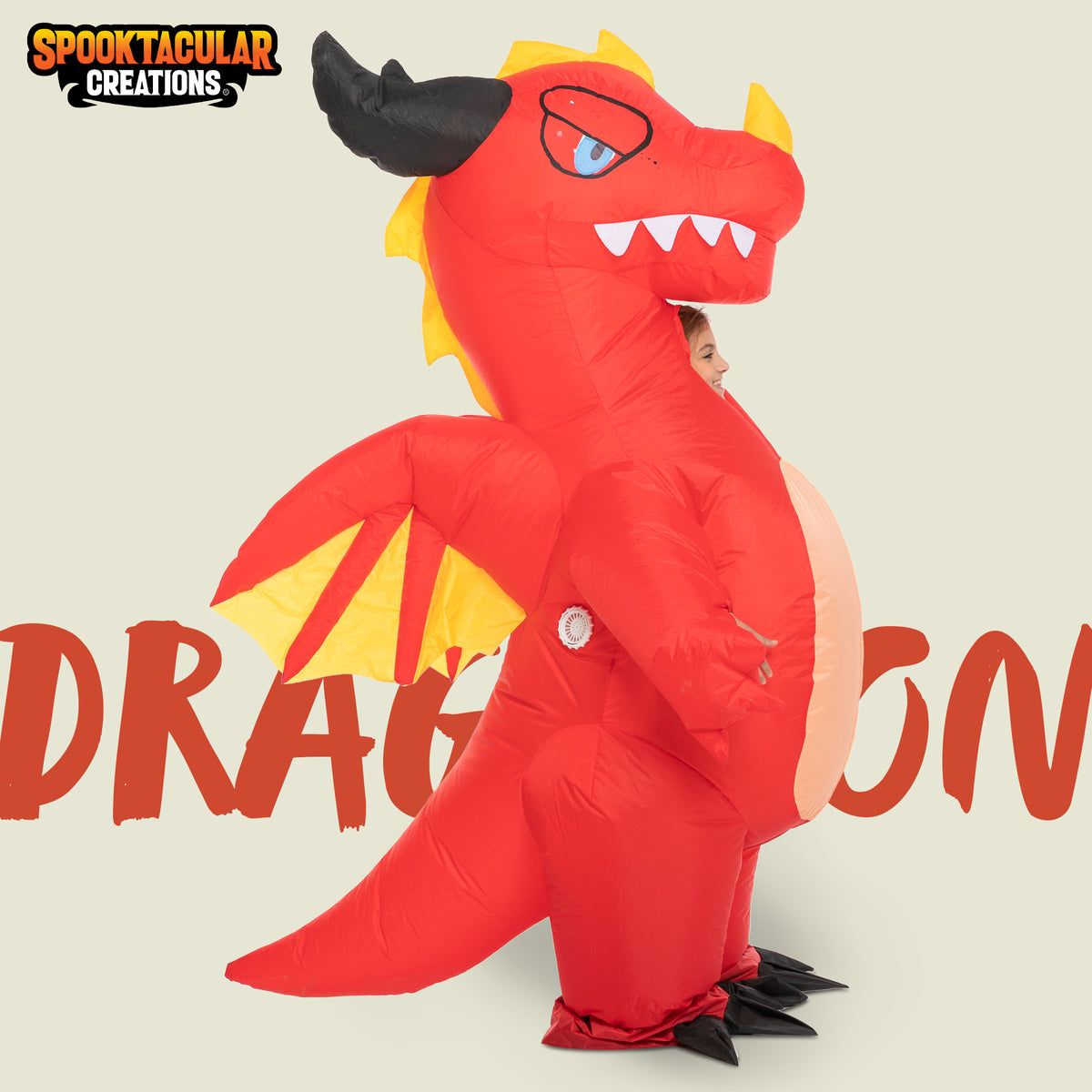 Disfraz Inflable de Dragón Cuerpo Completo Infantil, foto 2 de 8