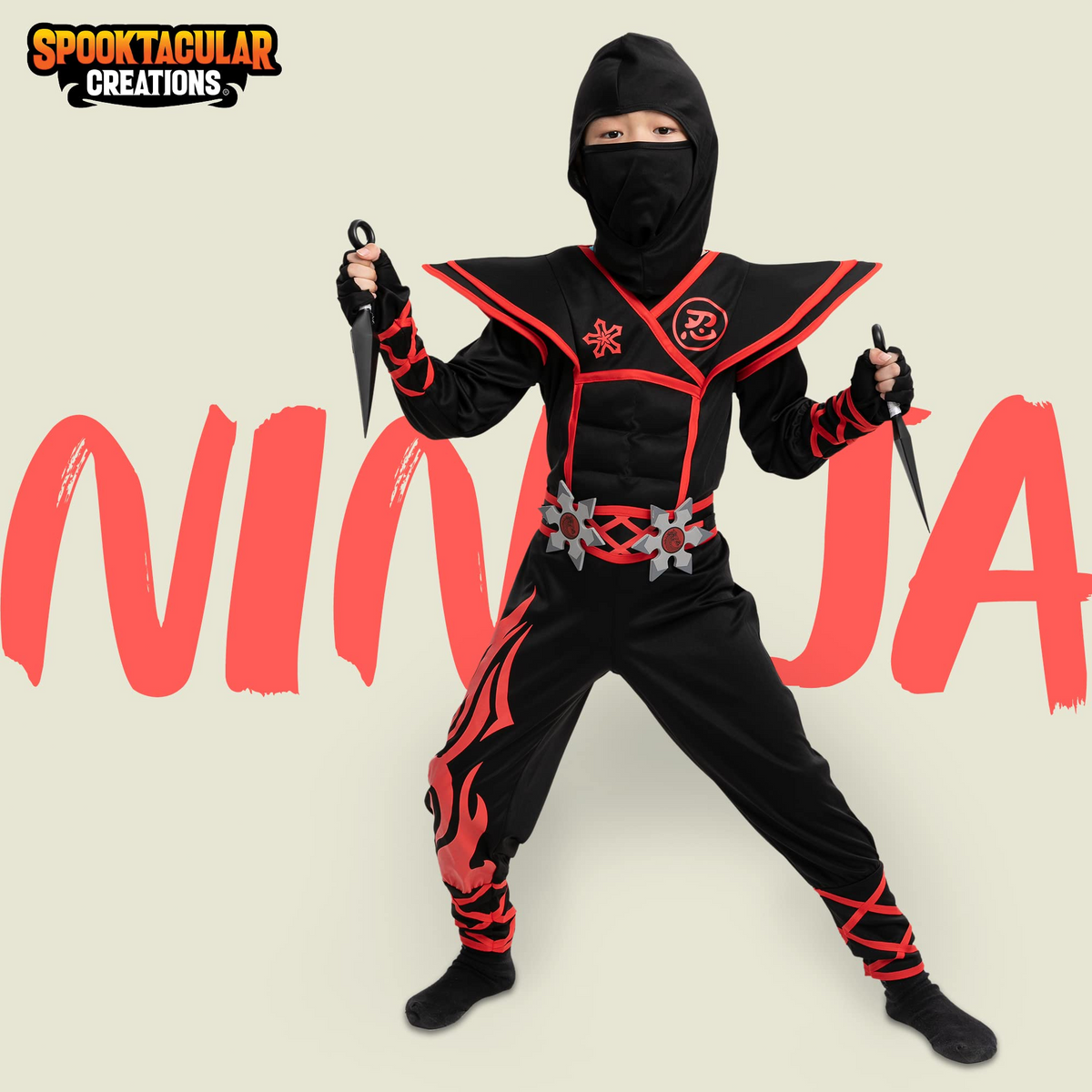 Disfraz de Ninja Llama Roja Infantil, foto 2 de 8
