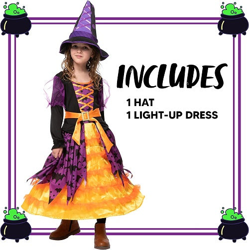 Disfraz de Bruja con Luces Infantil, foto 2 de 8