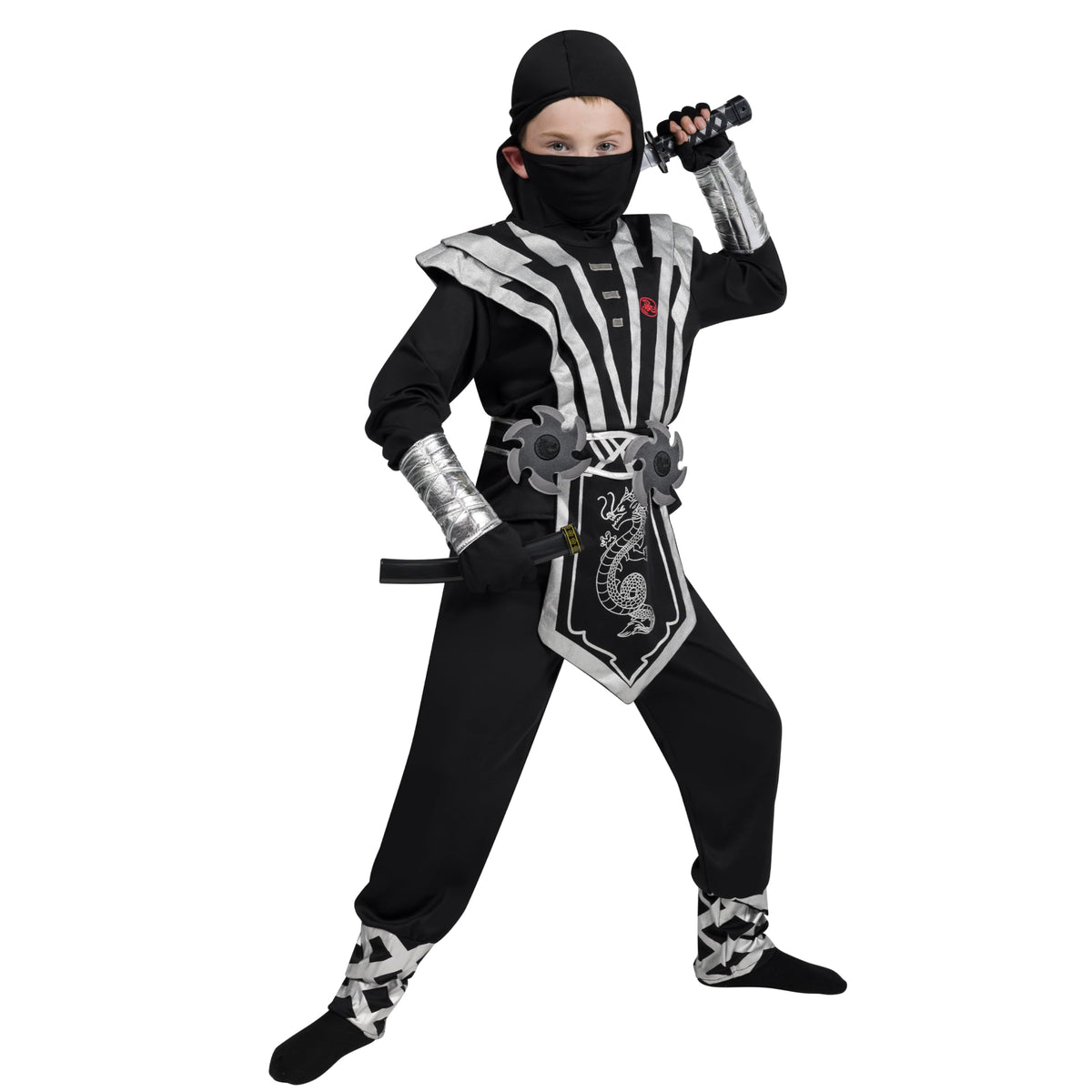 Set Disfraz de Ninja Plateado Infantil, foto 5 de 8
