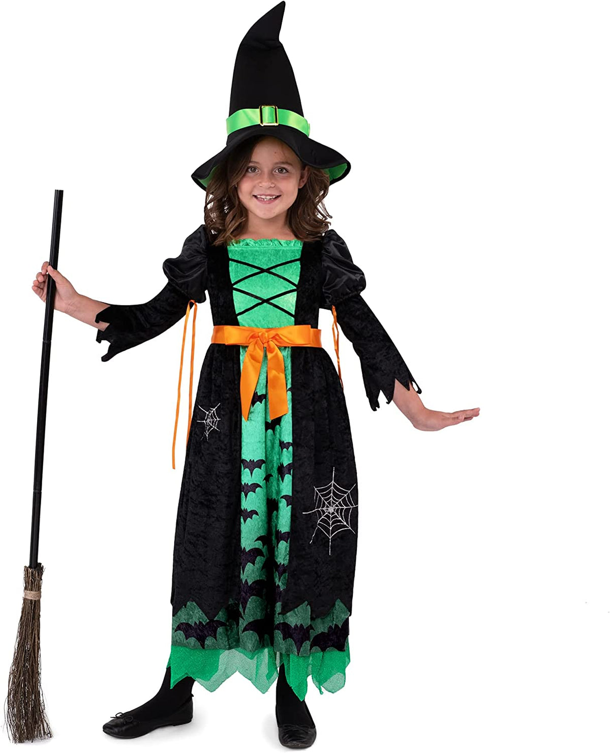 Disfraz de Bruja Verde para Niña, foto 7 de 8