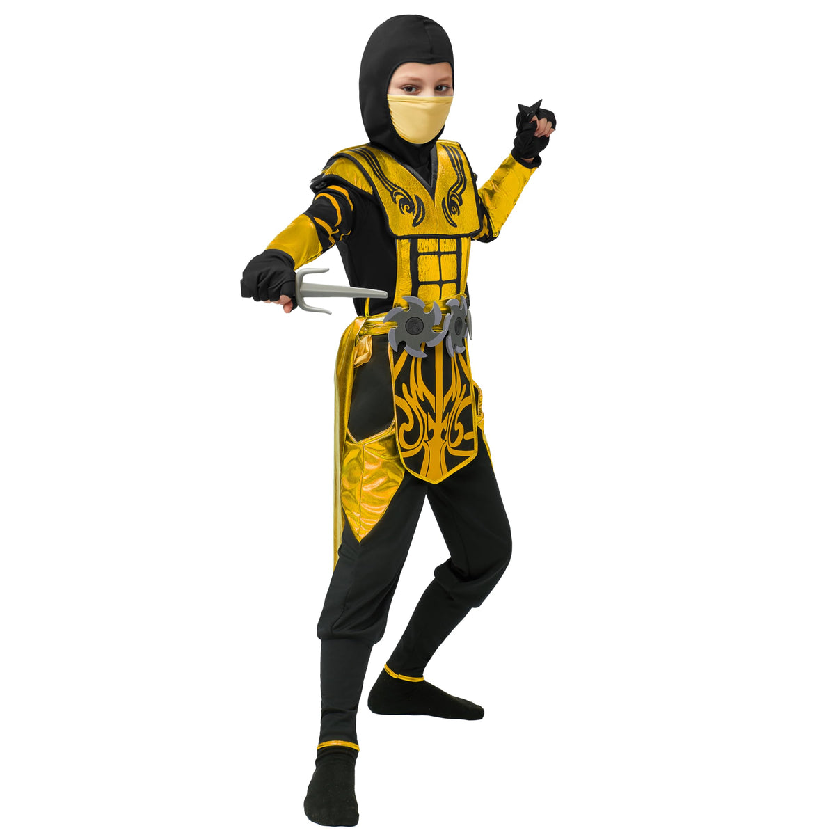 Disfraz de Ninja Dorado Infantil, foto 4 de 8
