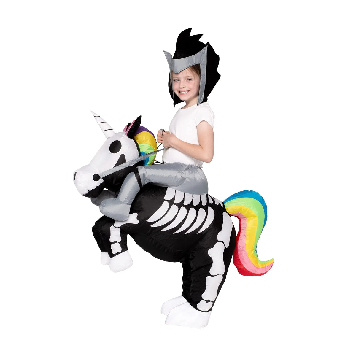 Disfraz Inflable Montando Unicornio Esqueleto para Adulto, foto 2 de 8