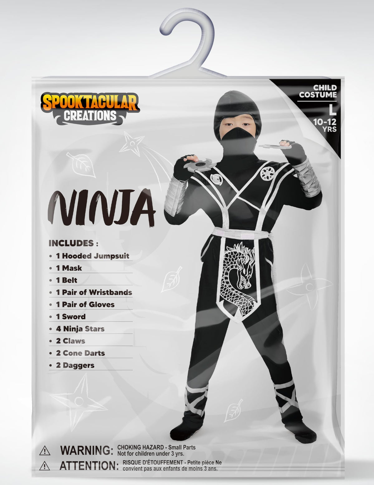 Disfraz de Ninja Plateado y Negro Infantil, foto 6 de 7