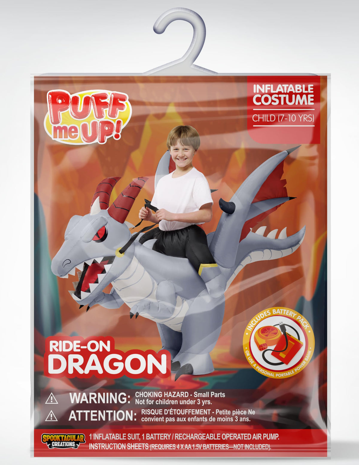Disfraz Inflable Montando Dragón 60" Infantil, foto 6 de 7