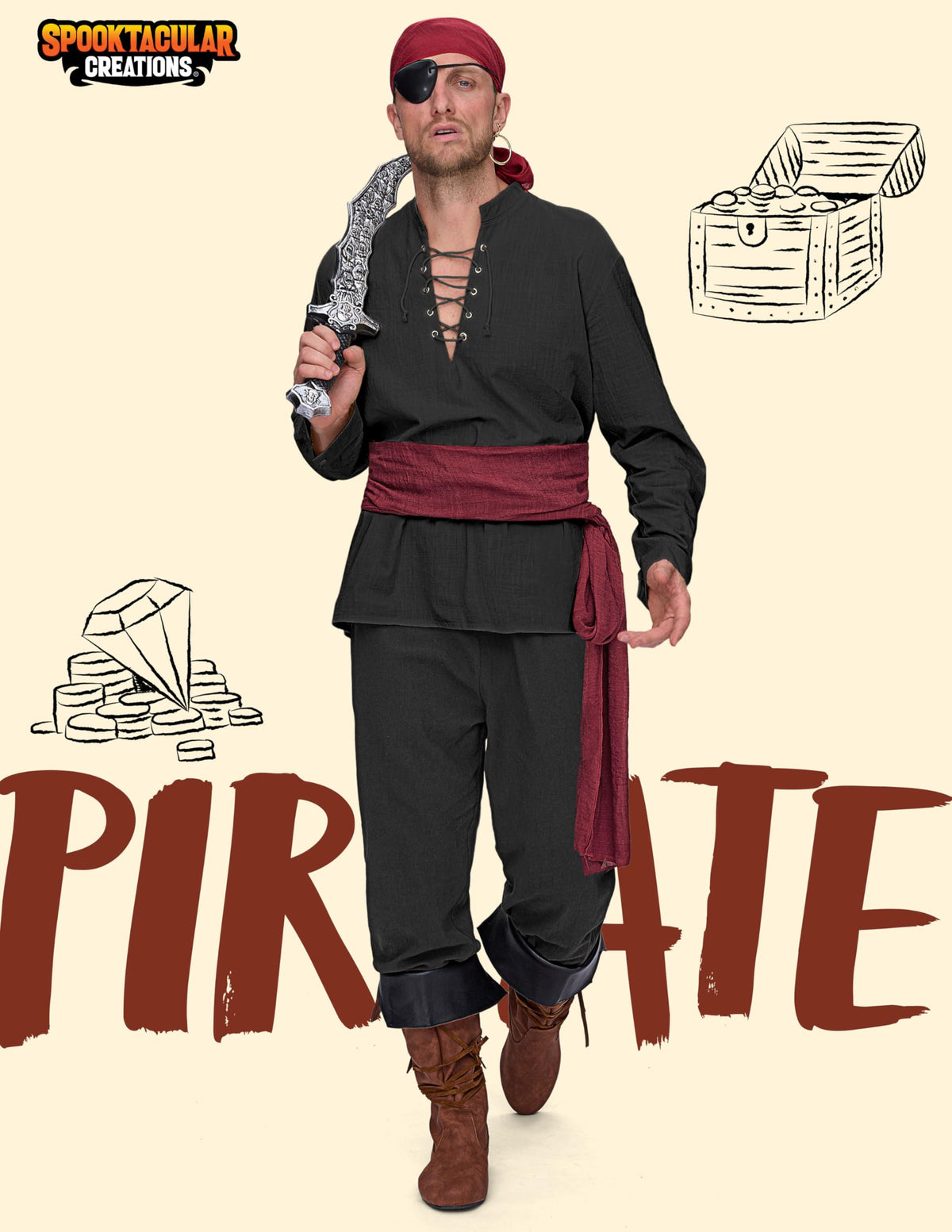 Disfraz de Pirata para Hombre Negro, foto 2 de 7