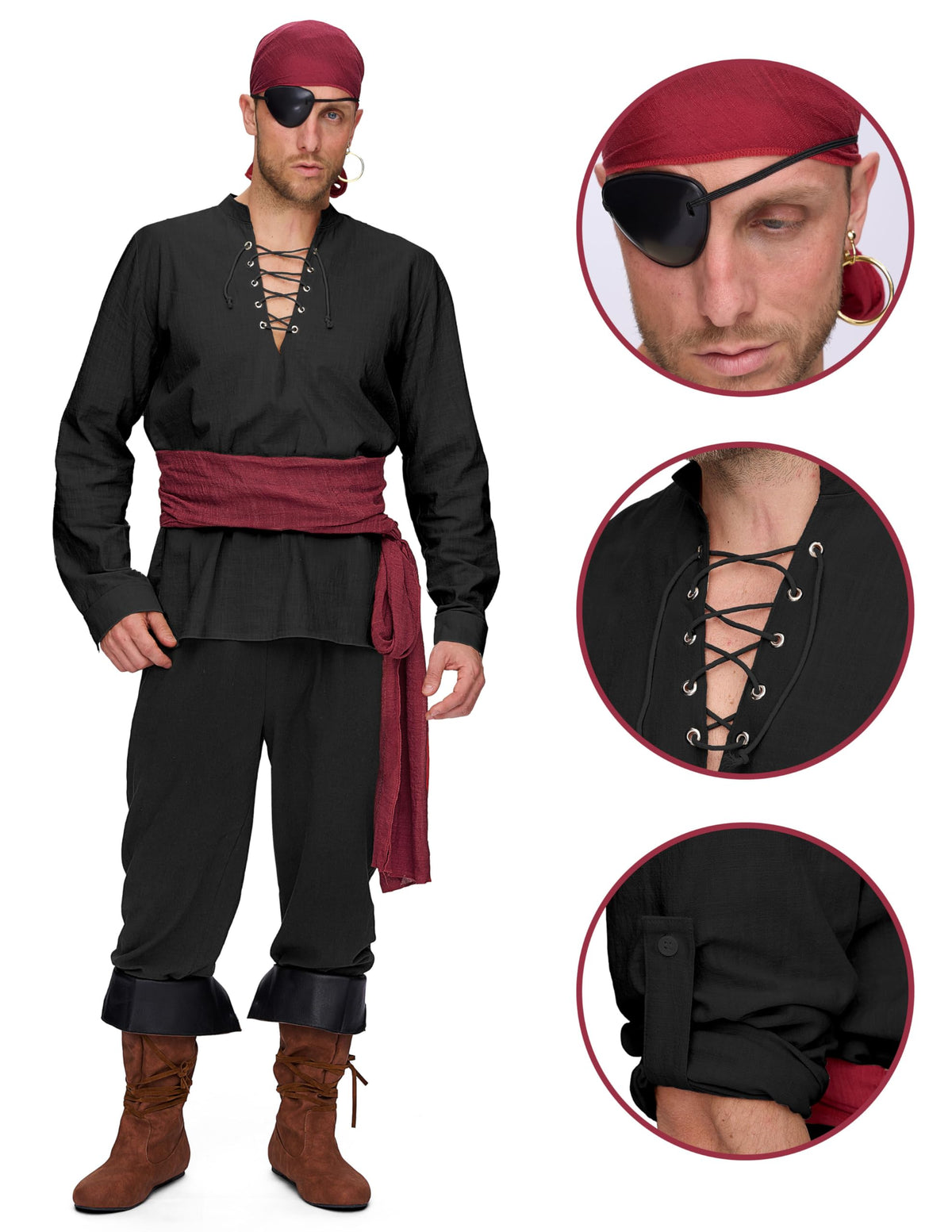 Disfraz de Pirata para Hombre Negro, foto 3 de 7