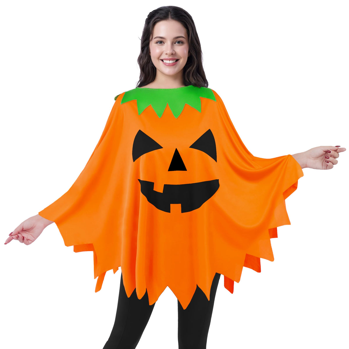 Set Disfraz Poncho de Calabaza para Mujer, foto 1 de 7