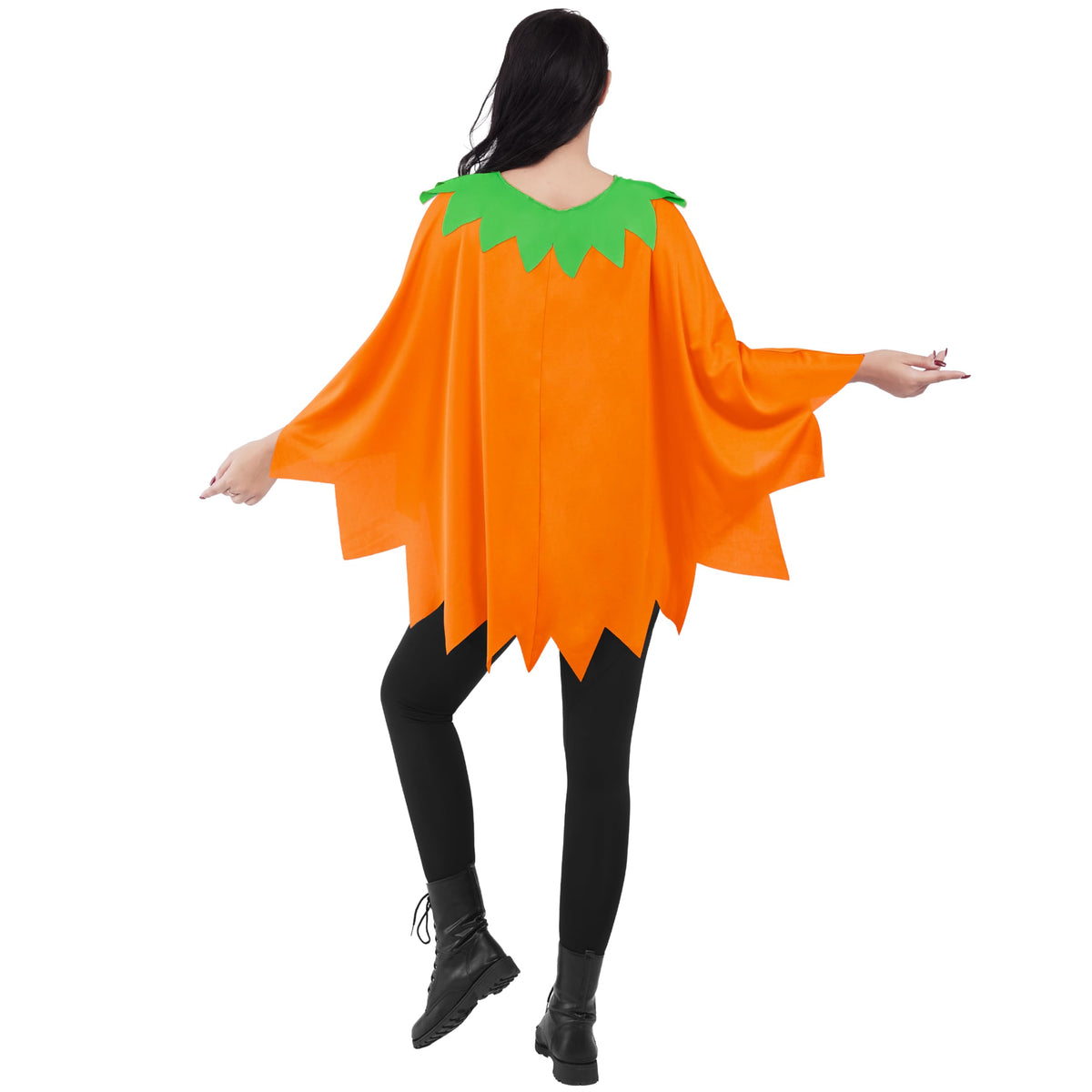 Set Disfraz Poncho de Calabaza para Mujer, foto 5 de 7
