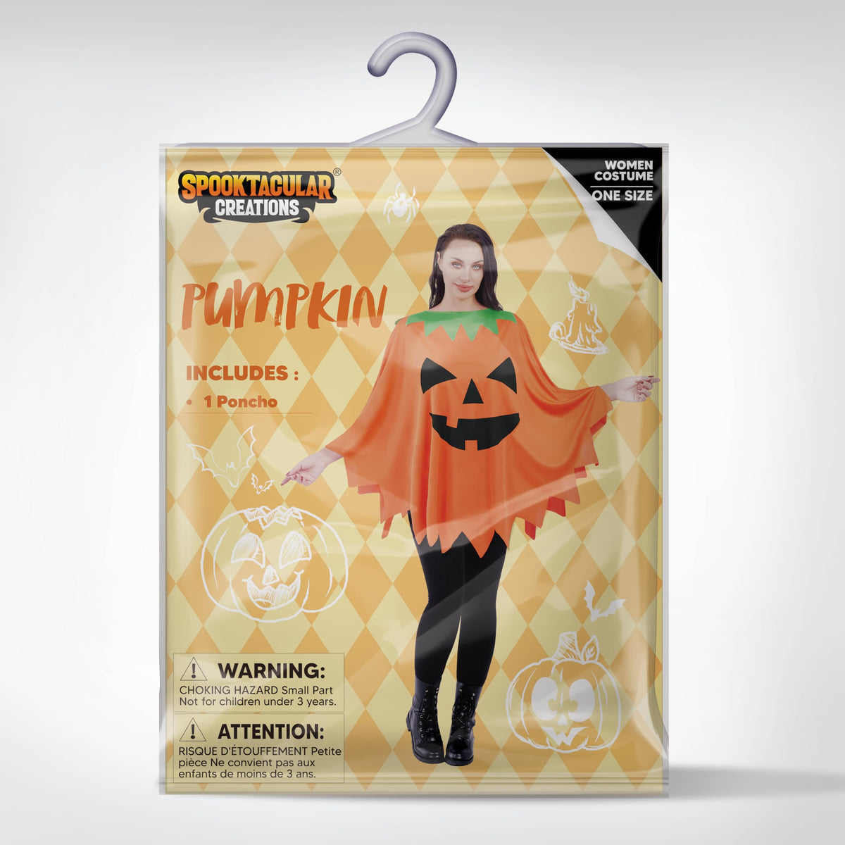 Set Disfraz Poncho de Calabaza para Mujer, foto 7 de 7