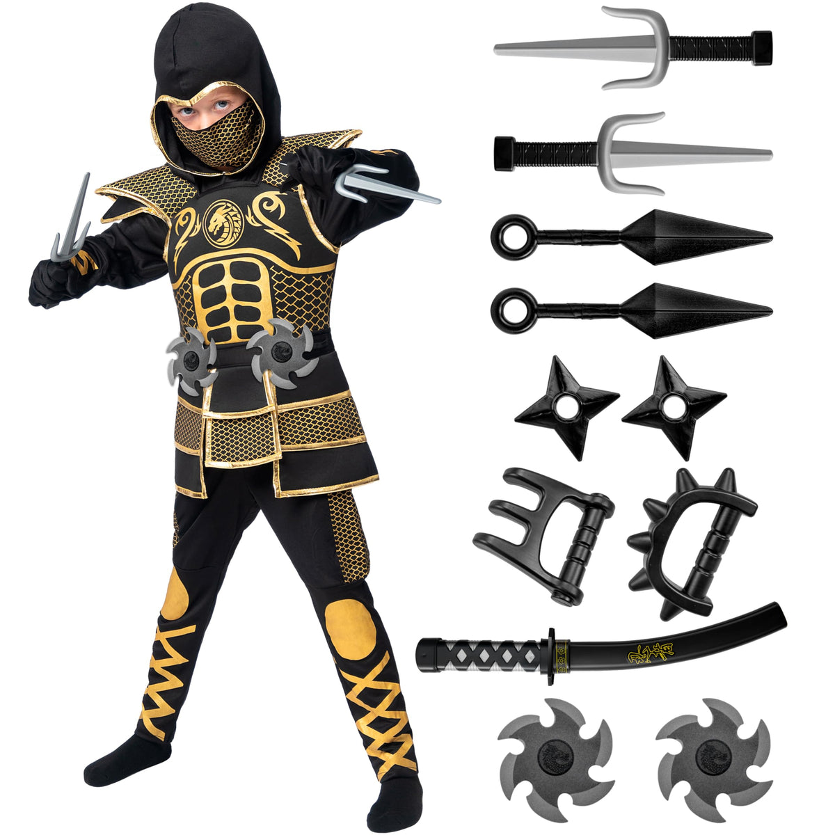 Disfraz de Ninja Dorado para Niño, foto 1 de 7