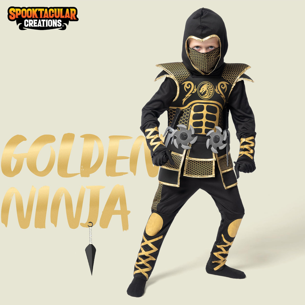 Disfraz de Ninja Dorado para Niño, foto 2 de 7