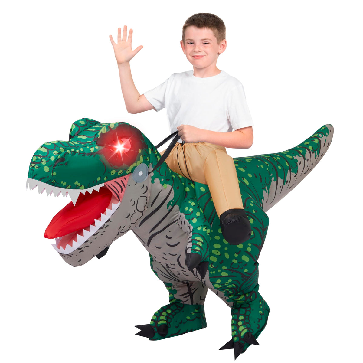 Disfraz Inflable Montando T-Rex con Ojos LED Infantil, foto 1 de 7