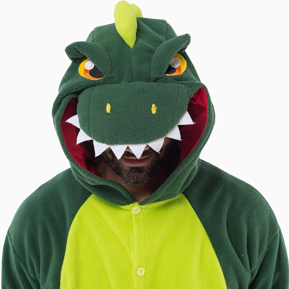 Enterizo Pijama de Dinosaurio de Felpa para Adulto, foto 2 de 7