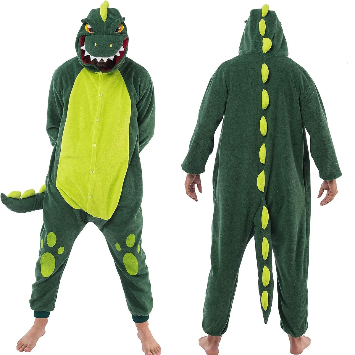 Enterizo Pijama de Dinosaurio de Felpa para Adulto, foto 5 de 7