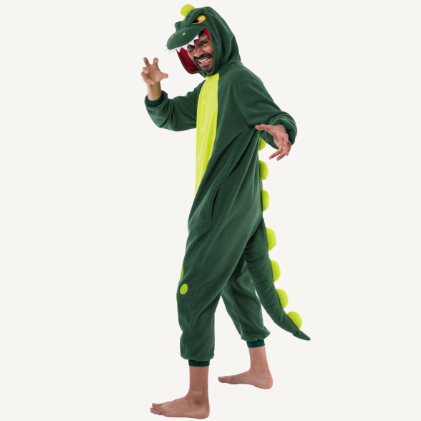 Enterizo Pijama de Dinosaurio de Felpa para Adulto, foto 6 de 7