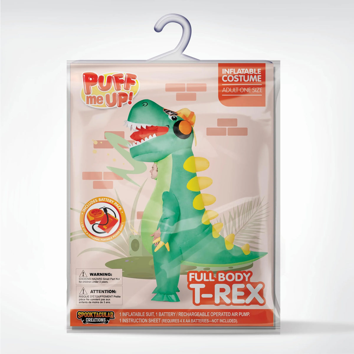 Disfraz Inflable de T-Rex Verde Cuerpo Completo, foto 7 de 7