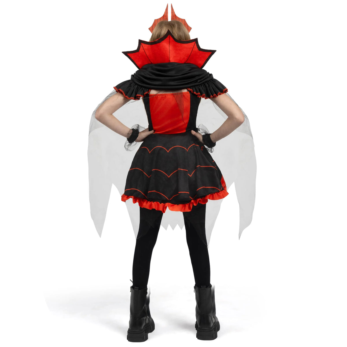 Disfraz de Vampiresa Rojo Oscuro para Niña, foto 3 de 7