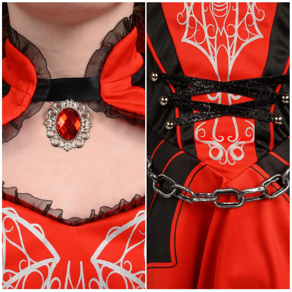 Disfraz de Vampiresa Rojo Oscuro para Niña, foto 5 de 7